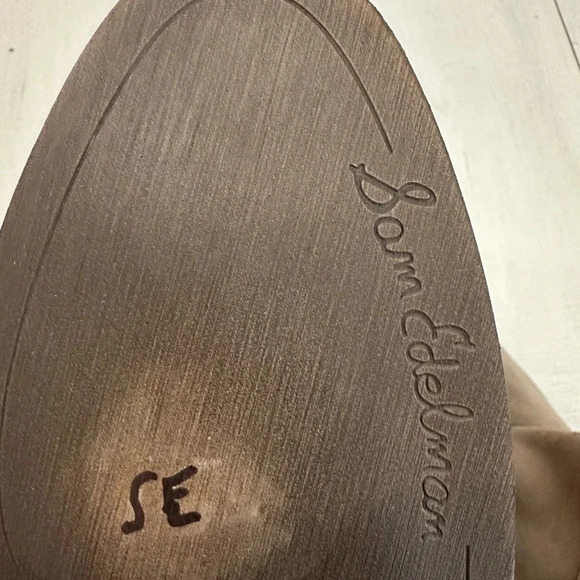 Sam Edelman Women’s ZipUp Pointed Toe Gray/Tan Leather Heeled Booties Sz 8M GUC - Picture 14 of 15